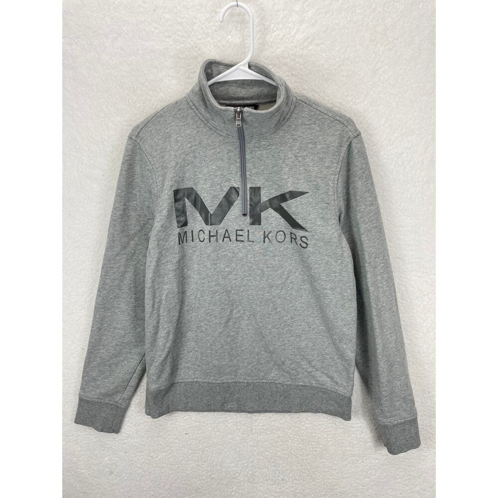 Michael Kors Jacket Men’s‎ M Black Fleece Half Zip Sweatshirt Big Logo